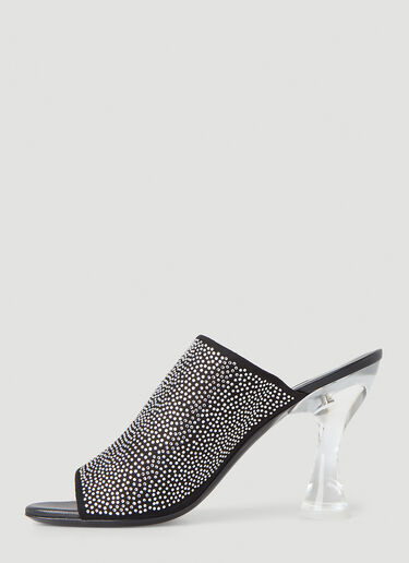 BY FAR Luz Crystal Heeled Mules Black byf0249023