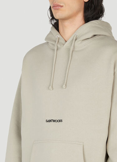 Saintwoods Logo Print Hooded Sweatshirt Beige swo0151013