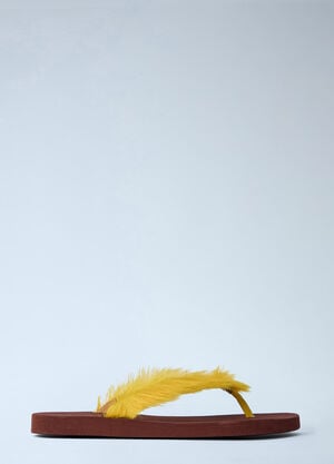 Marni Feather Embellished Sandals Yellow mni0164008