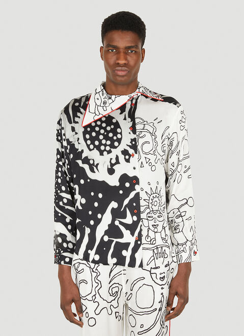Honey Fucking Dijon Fluid Asymmetric Shirt White hdj0352018