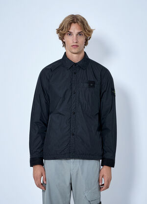 Stone Island Button-Up Nylon Jacket Black sto0165036