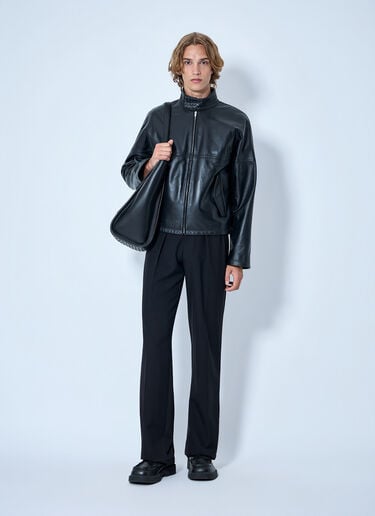 Bottega Veneta Intrecciato Leather Blouson Jacket Black bov0164017