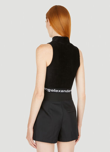 Alexander Wang Mock Neck Crop Top Black awg0249024