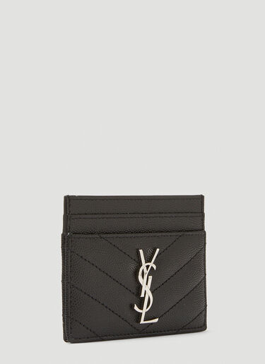 Saint Laurent Cassandre Matelassé Cardholder Black sla0232049