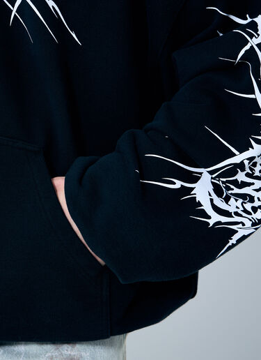 Vetements Death Metal Cropped Hooded Sweatshirt Black vet0160004