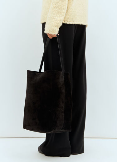 The Row Large N/S Park Suede Tote Bag Black row0258030