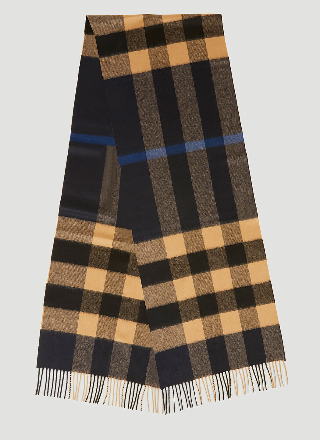Burberry Half Mega Check Scarf in Blue LN CC