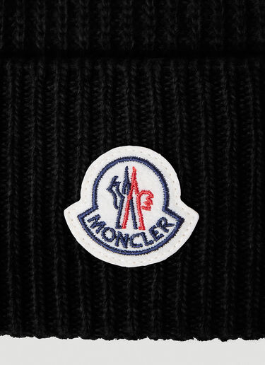 Wool And Cashmere Beanie Hat Moncler Wool And Cashmere Beanie Hat Black mon0154043