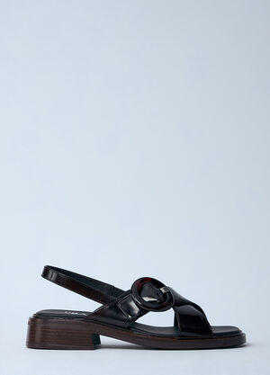 Miu Miu Brushed Leather Sandals Green miu0260045