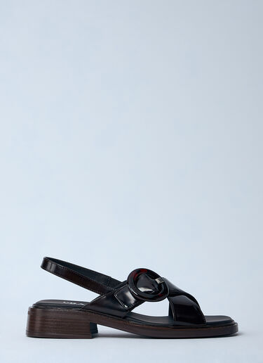 Prada Brushed Leather Sandals Brown pra0260062