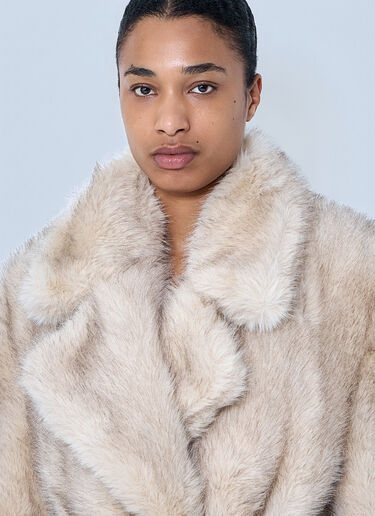 Sportmax Plush Textured Coat Beige spx0262013