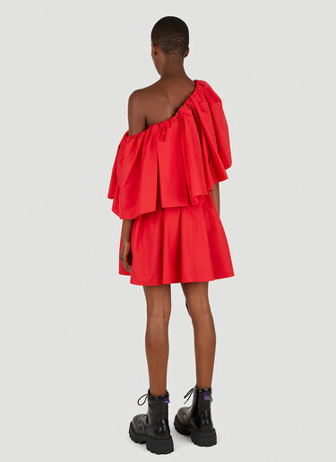 Alexander McQueen Asymmetric Ruffle Mini Dress Red amq0250065
