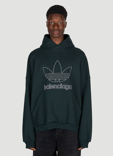 Balenciaga x adidas Embroidered Logo Hooded Sweatshirt Grey axb0151021