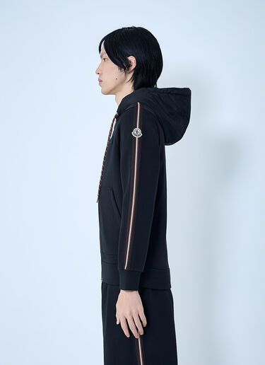 Moncler Zip-Up Hoodie with Logo Detail Black mon0164035