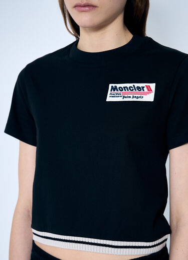 8 Moncler Palm Angels Cropped Logo T-Shirt Black mpa0259004