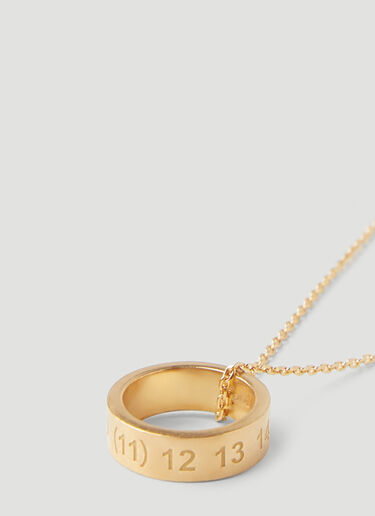 Maison Margiela 数字徽标指环项链 金色 mla0245033