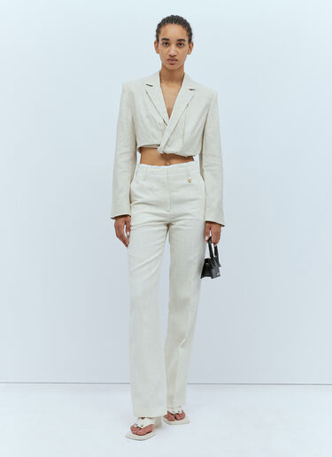 Jacquemus 르 판탈롱 피셀 팬츠 크림 jac0254011
