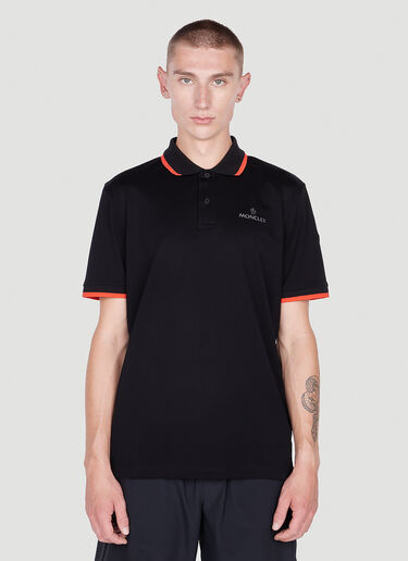 Moncler Contast Trim Polo Shirt Black mon0152037