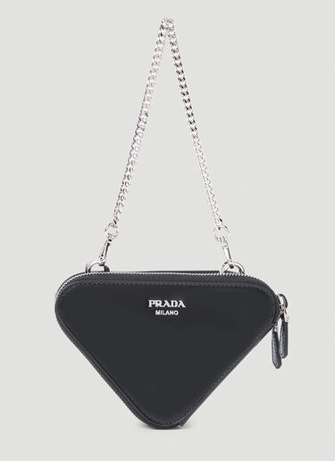 Prada Contenitori Mini Chain Wallet Black pra0252065