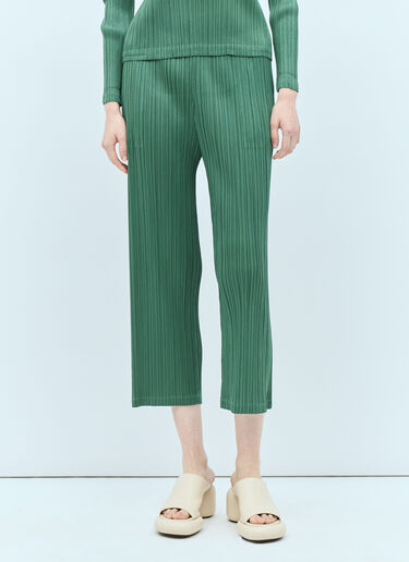 Pleats Please Issey Miyake 먼슬리 컬러: 디셈버 팬츠 그린 plp0255009