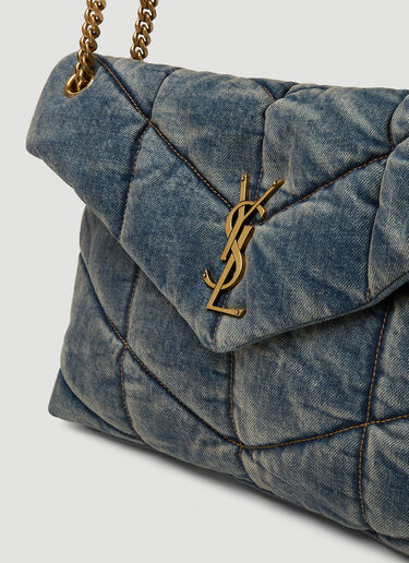 Saint Laurent Puffer Rodeo Medium Shoulder Bag Blue sla0248067