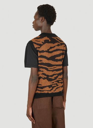 Aries Kurt Tiger Vest Sweater Brown ari0148015