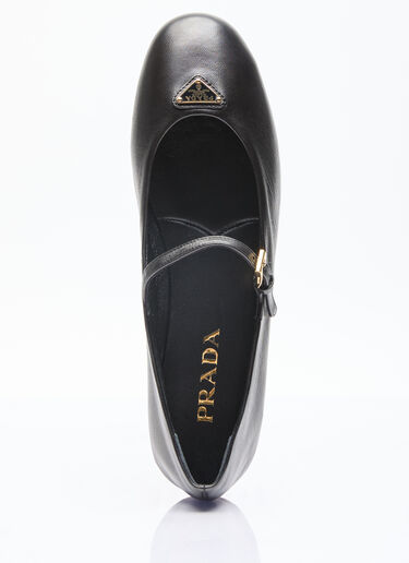 Prada Nappa Leather Ballerina Flats Black pra0256057