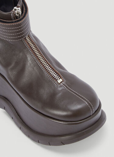Sunnei Platform Leather Boots Brown sun0242019