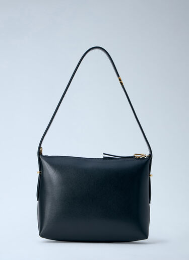 TOTEME Bevel Leather Wristlet Handbag Black tot0264039