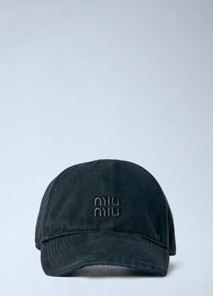 Miu Miu Drill Baseball Cap Black miu0366042