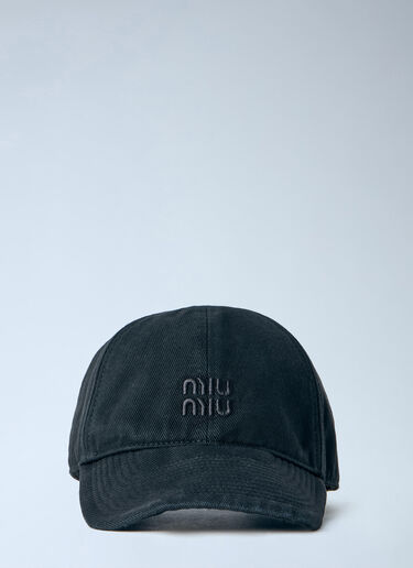 LN-CC® - Miu Miu: Drill Baseball Cap - Black Miu Miu Drill Baseball Cap Black miu0366042