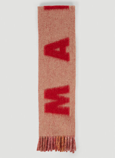 Marni Maxi-Logo Mohair And Wool Scarf Pink mni0155019