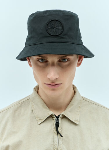 Stone Island Logo Patch Bucket Hat Black sto0156115