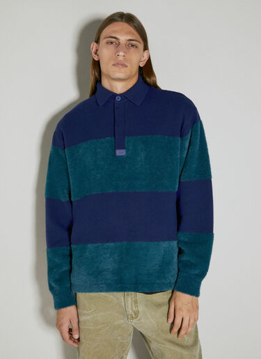 Eytys Stripe Knit Polo Sweater Blue eyt0354012