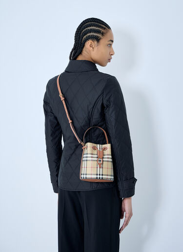 Burberry Mini Check Bucket Bag Brown bur0259025