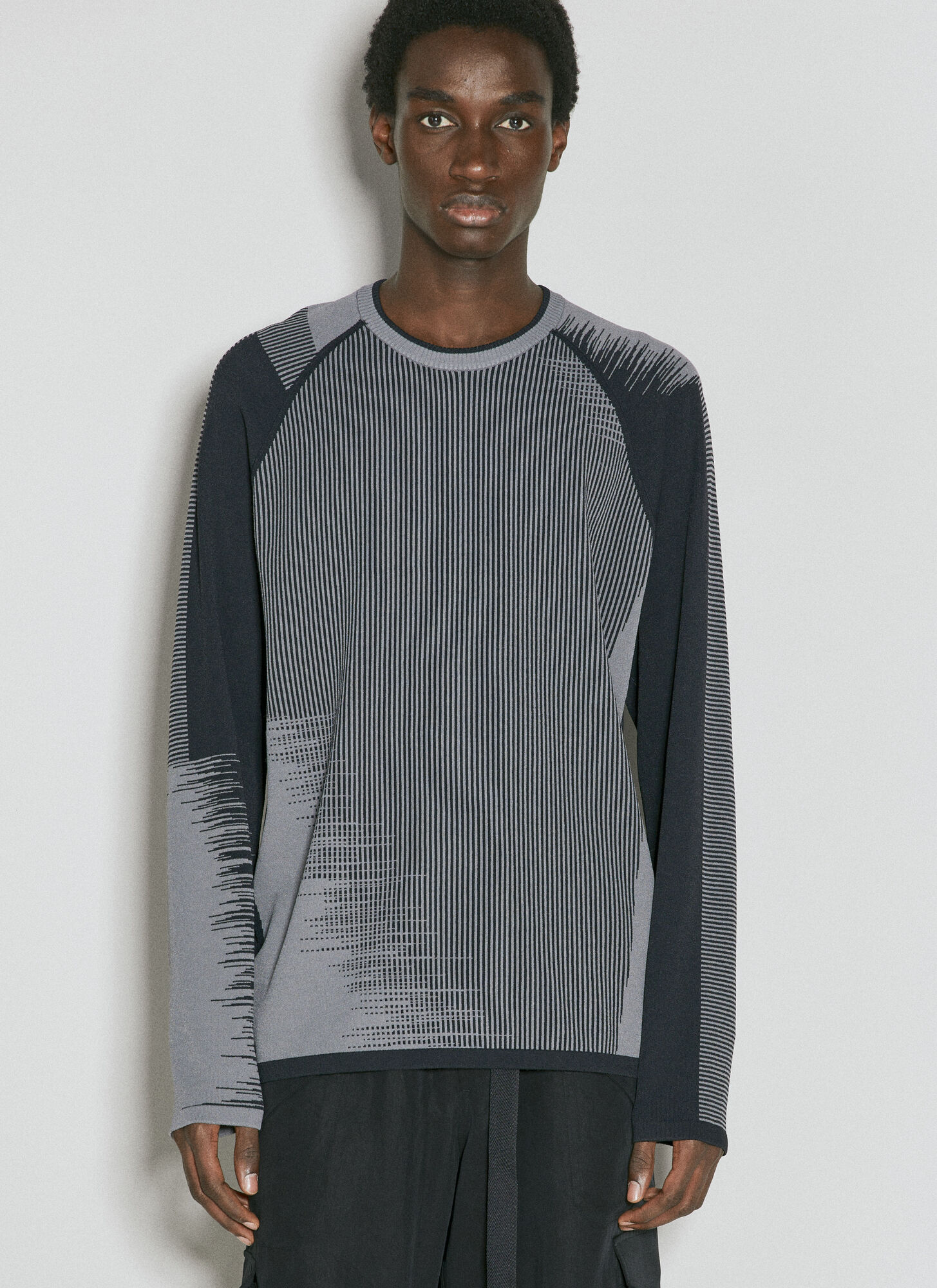 Shop Y-3 Engineered Knit Sweater In Grey