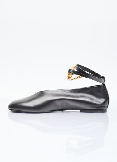 Jil Sander Leather Ballerina Flats Black jil0255038