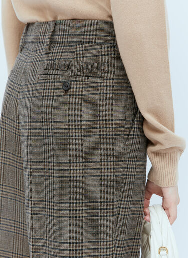 Miu Miu Check Pants Brown miu0254013