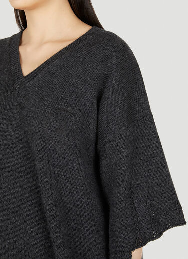 Balenciaga Destroyed V Neck Sweater Grey bal0248054