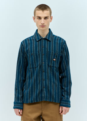 Dickies Hope ストライプシャツ ブルー dks0154007