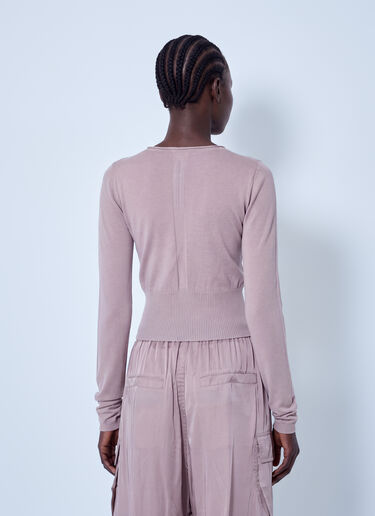 LN-CC® - Rick Owens: Slashed Cropped Pull Top - Pink Rick Owens Slashed Cropped Pull Top Pink ric0265033