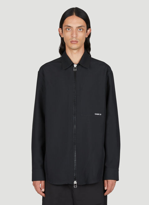 OAMC Ian Zip-Up Shirt Green oam0154003