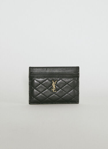Saint Laurent Gaby Leather Cardholder Black sla0253176