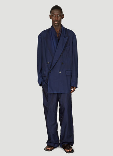 Dries Van Noten 宽松双排扣西装外套  蓝色 dvn0156008