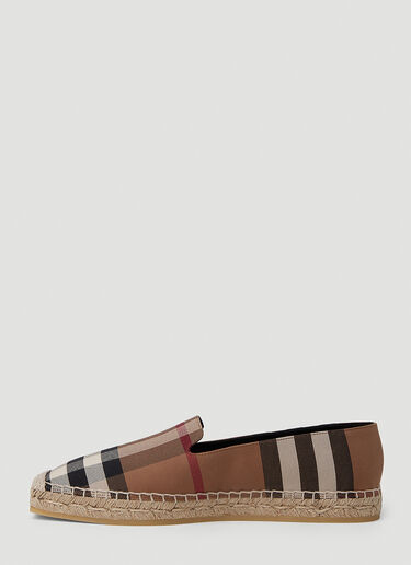 Burberry Check Espadrille Flats Brown bur0251087