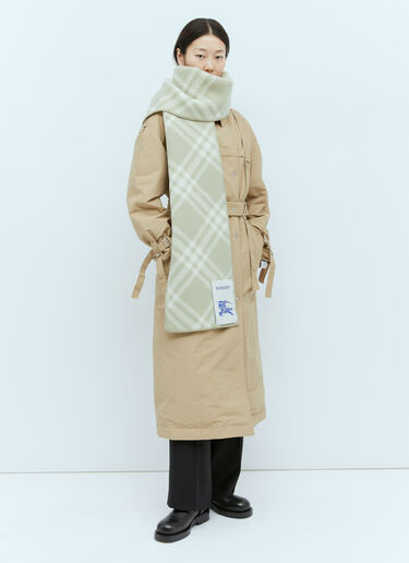チェックウールマフラー Burberry チェックウールマフラー グリーン bur0355001