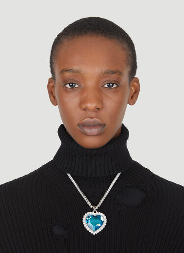 VETEMENTS Crystal Heart Necklace Blue vet0247048
