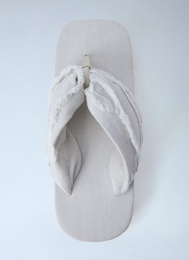 Frayed Edge Thong Sandals Rick Owens DRKSHDW Frayed Edge Thong Sandals White drk0164036