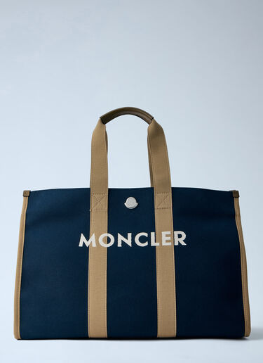 Canvas Logo Tote Bag Moncler Canvas Logo Tote Bag Navy mon0164044