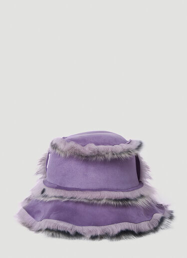 Acne Studios Shearling Bucket Hat Purple acn0349015